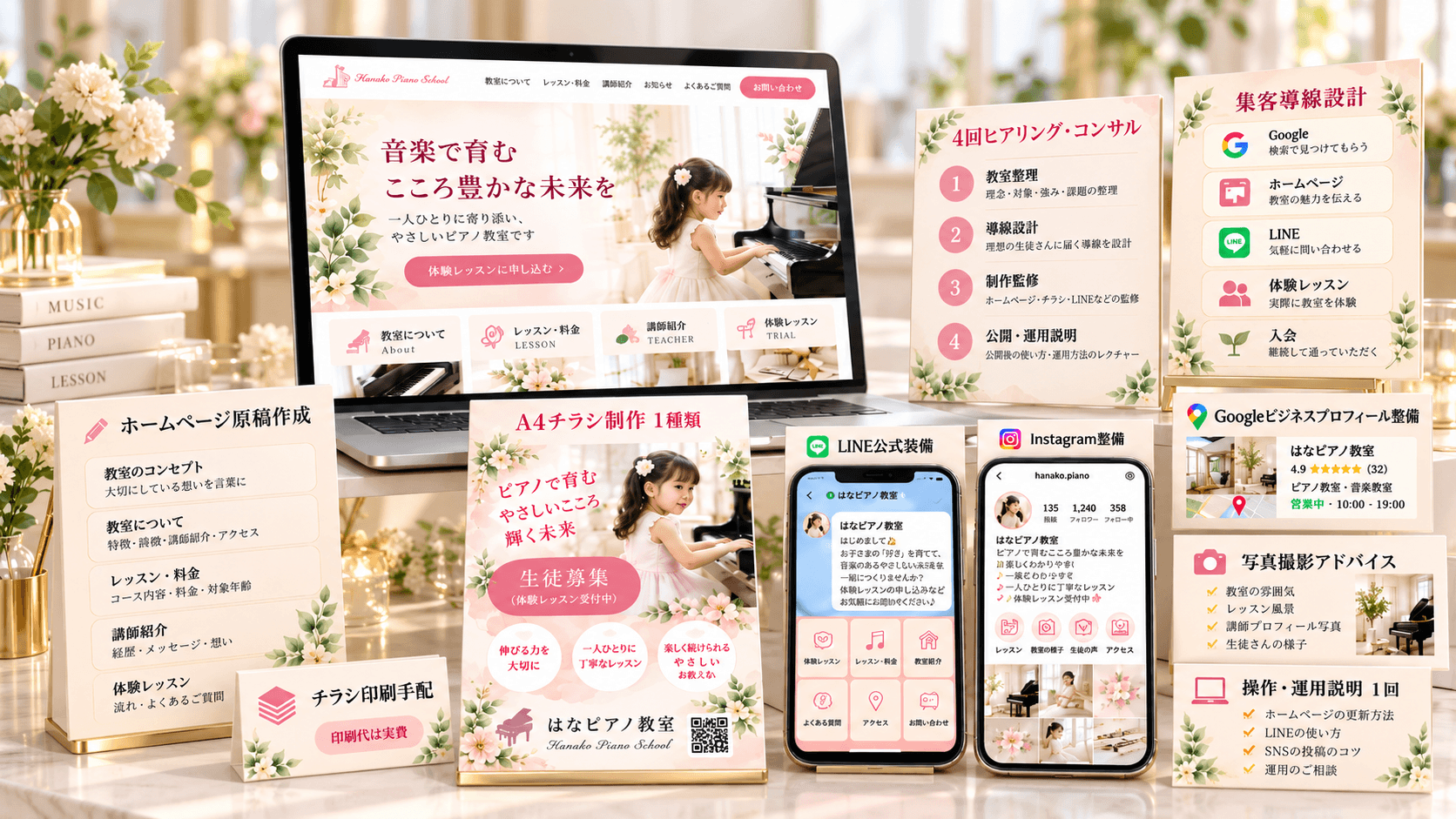ピアノ教室 集客制作パック